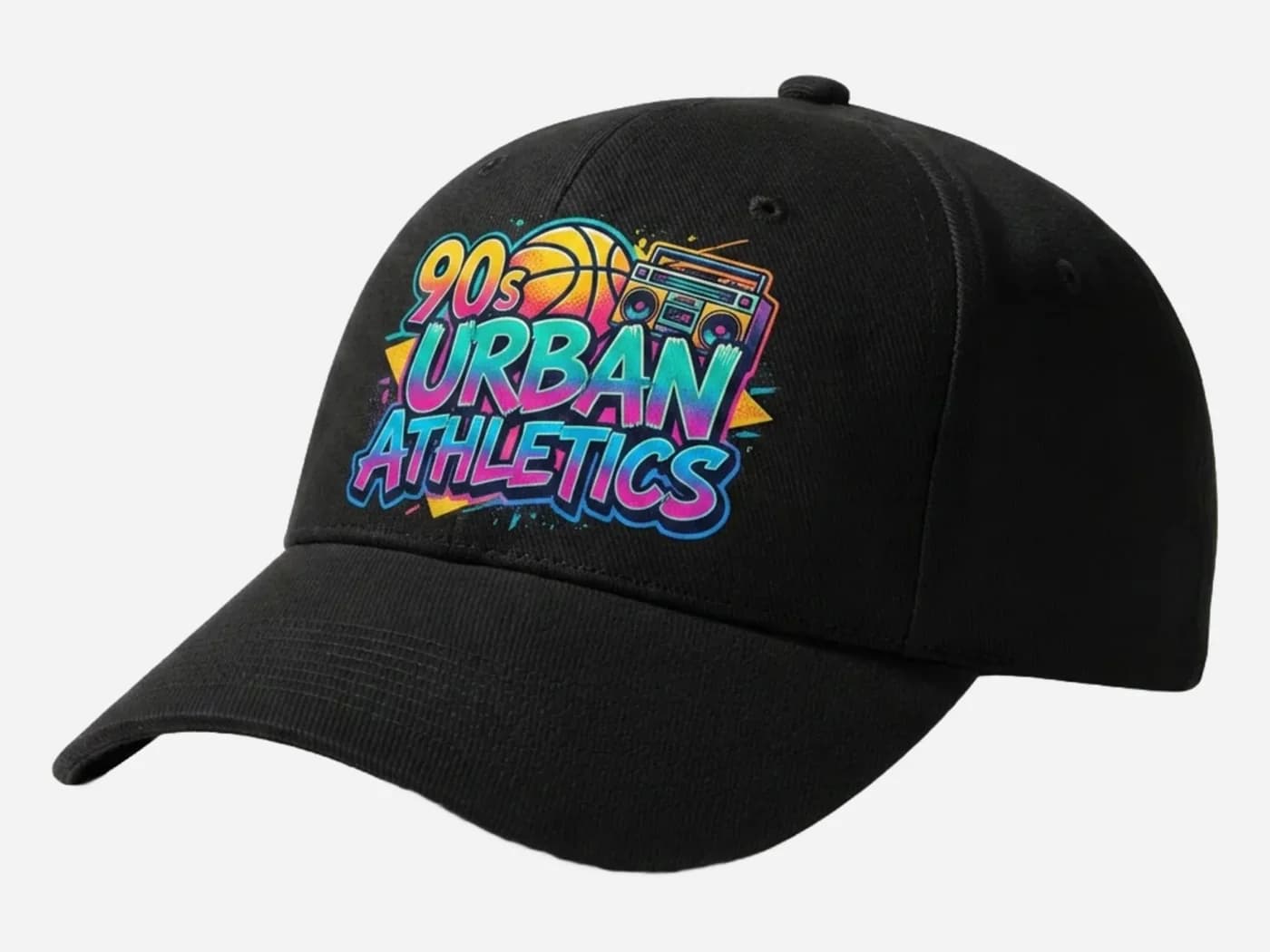 Casquette personnalisée imprimée en DTF, logo graffiti multicolore sans limite de couleurs